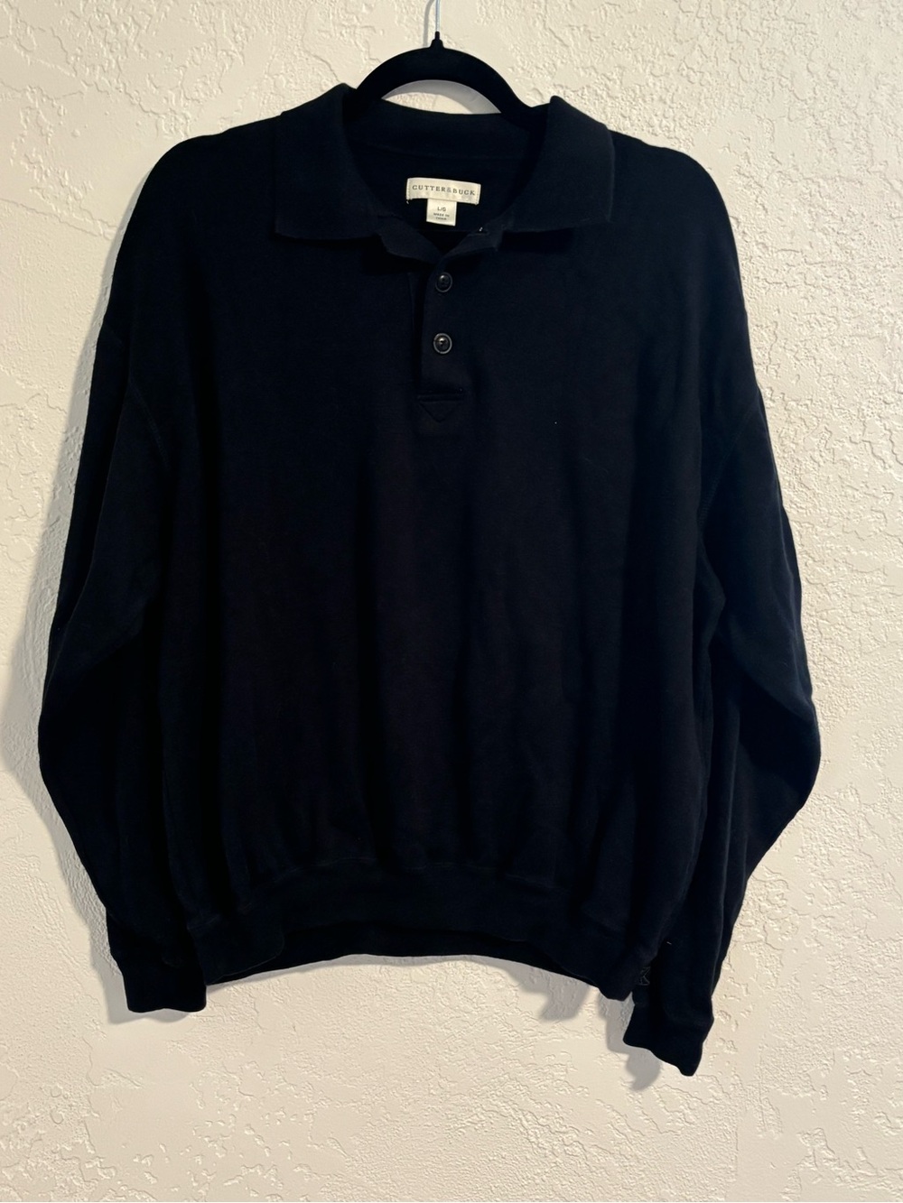 Cutter & Buck Men’s Black Crewneck Polo Sweater